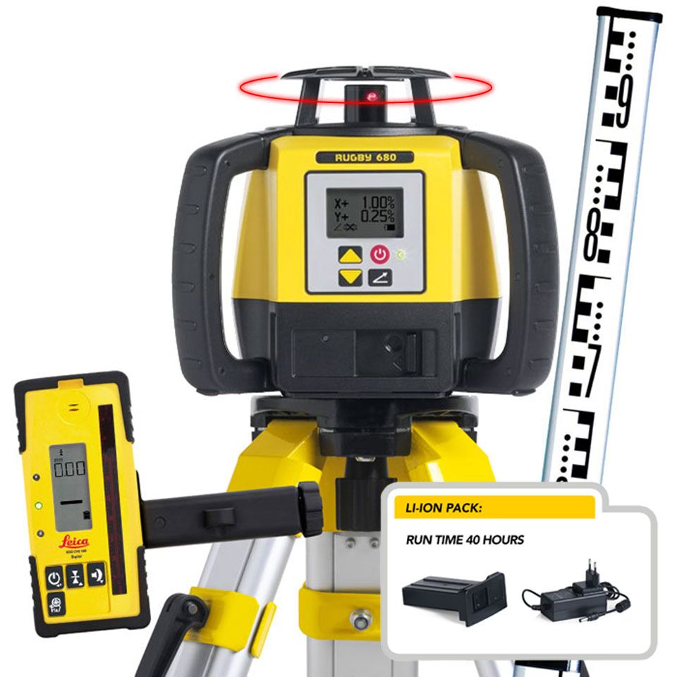 Rugby 680 Li-ion Kit - Tripod + Staff - Image 1