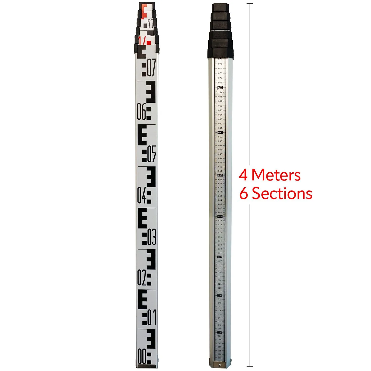 4m 6 section levelling staff