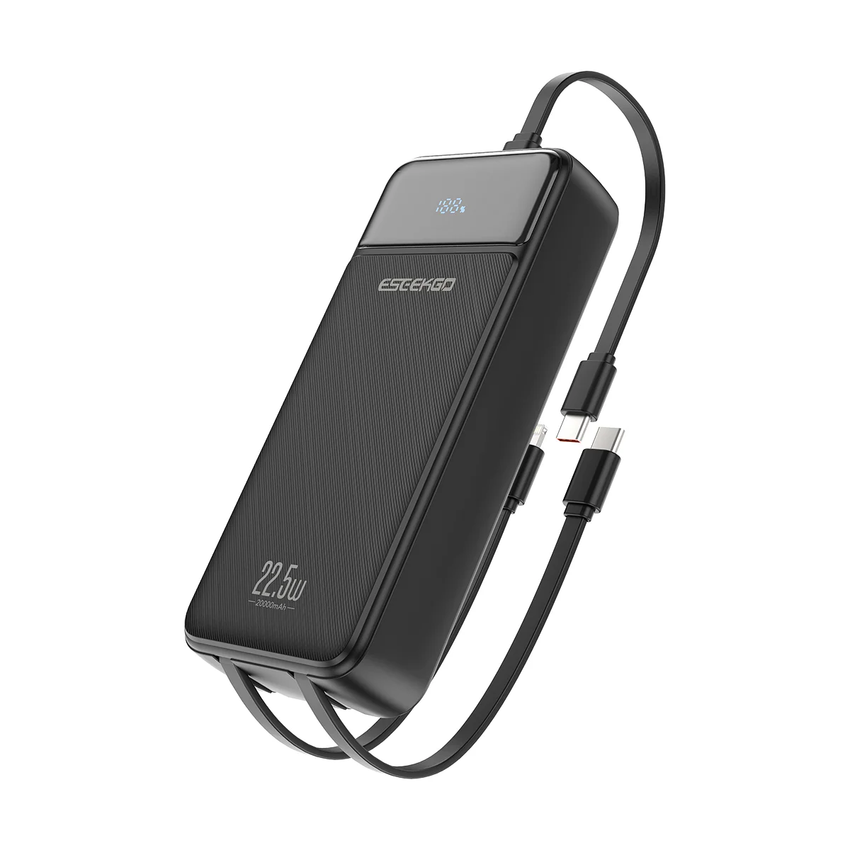 Eseekgo P22-B 20000mAh Power Bank with Built-in cables - Image 1