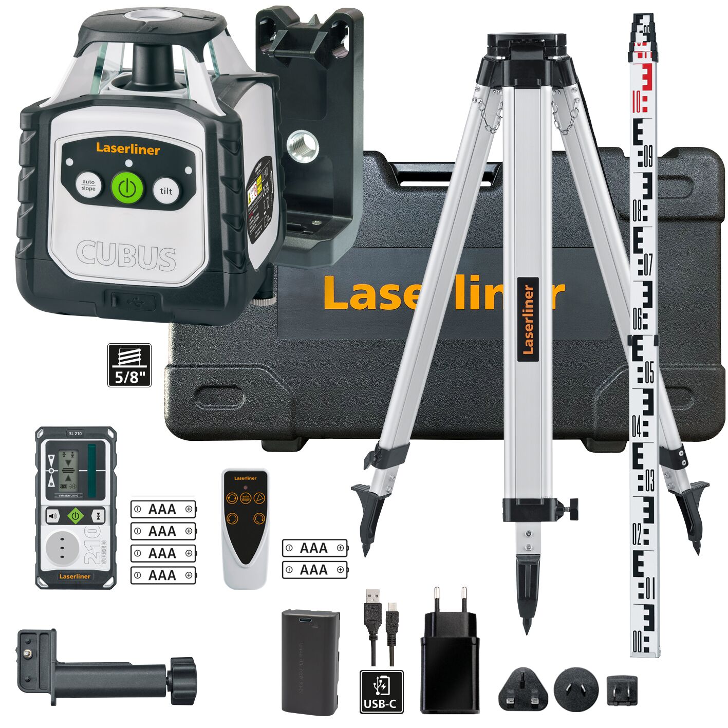 052.305A Hard Case Kit Laserliner Cubus Green 210 S Set 150cm - Image 1