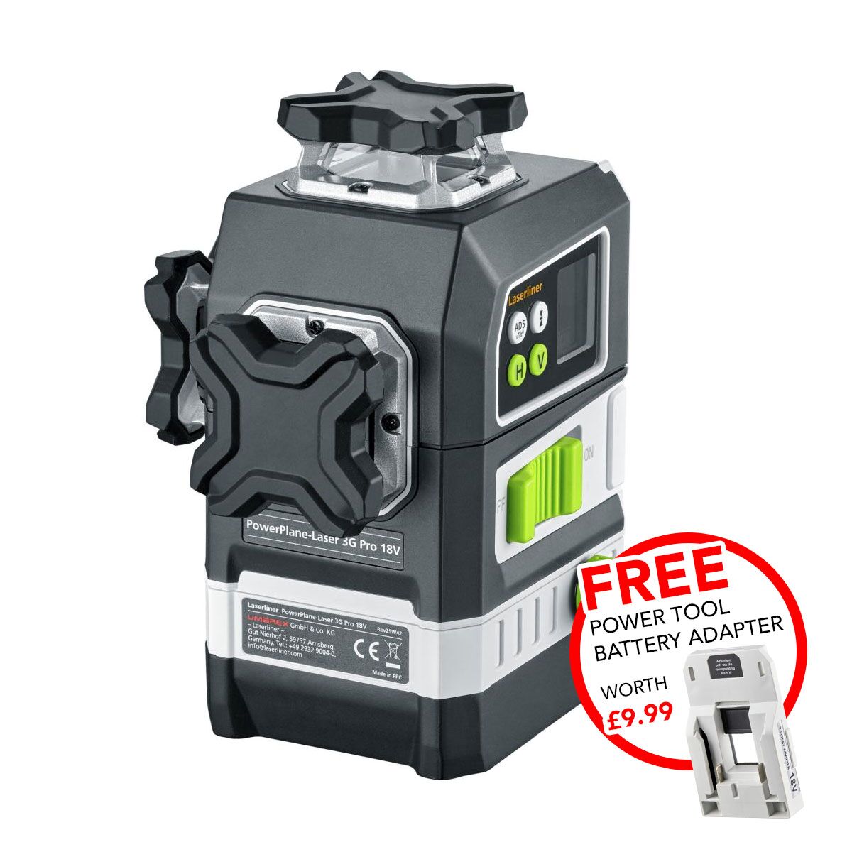 PowerPlane-Laser 3G Pro Multi-18V - FREE Battery Adapter
