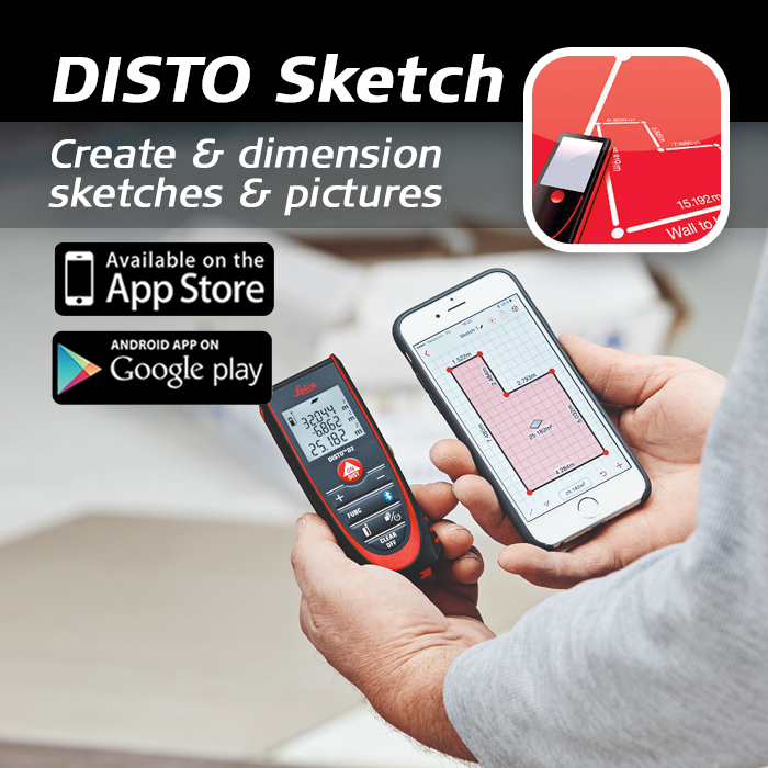 Leica DISTO D2 BT - FREE App DISTO Sketch