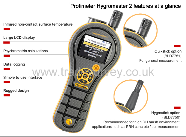 Protimeter HygroMaster 2 - features at a glance