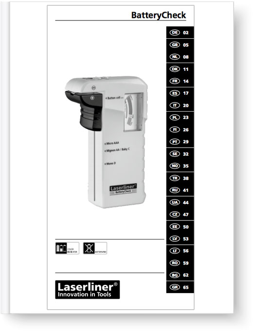 Laserliner BatteryCheck - Data Sheet