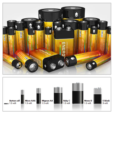 Laserliner BatteryCheck - battery types