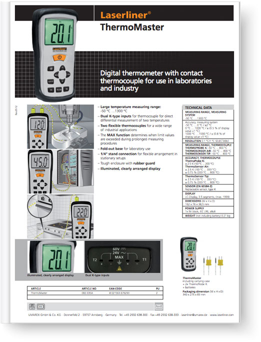Laserliner ThermoMaster - Data Sheet