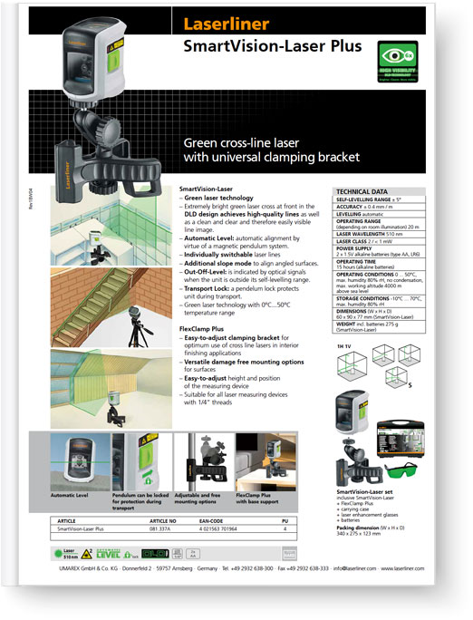 Laserliner SmartVision-Laser Plus - Data Sheet