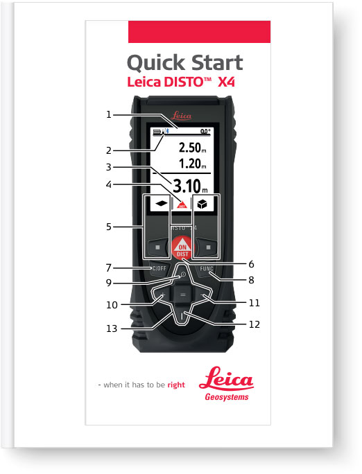 Leica DISTO X4 - Quick Start Guide