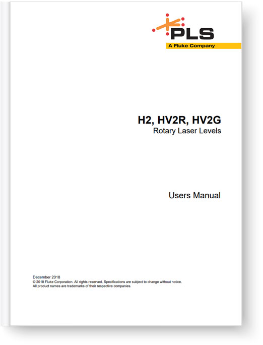 Laserliner PLS H2 HV2R HV2G Rotary Laser - Manual